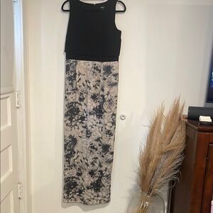 SLNY Fashions Black and Gray Sequined Maxi Dress Sz 6